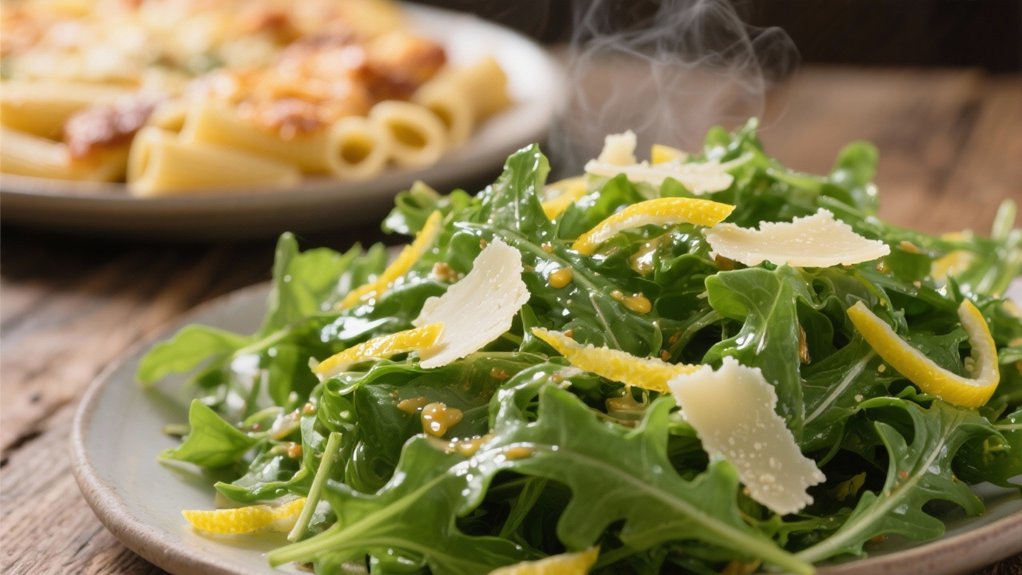 peppery arugula with lemon