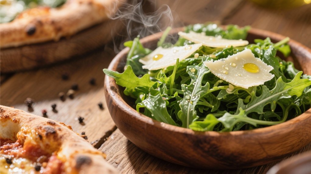peppery arugula with parmesan