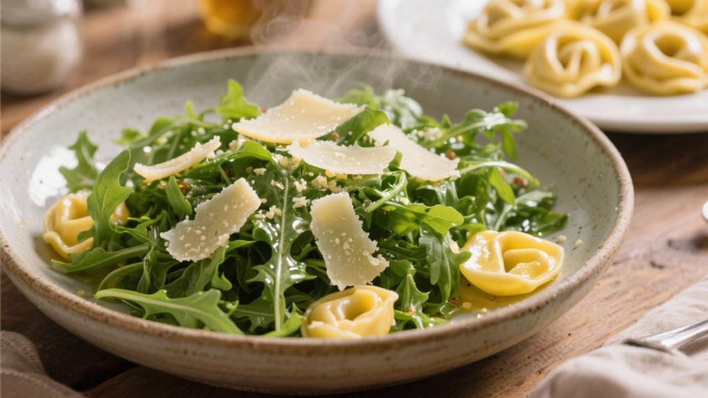 peppery arugula with parmesan