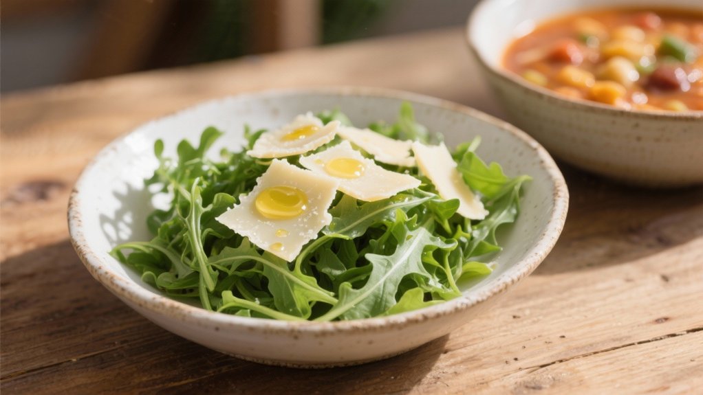 peppery arugula with parmesan