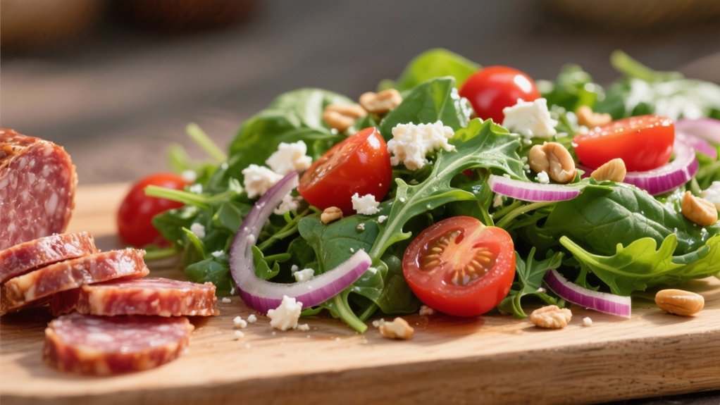 peppery greens and sausage