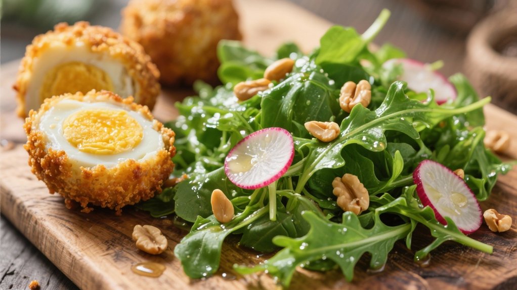 peppery greens balanced dish