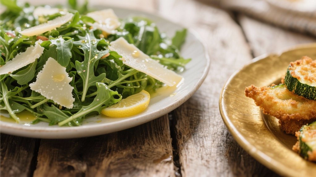 peppery salad complements zucchini