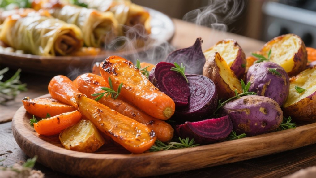 perfectly roasted root vegetables