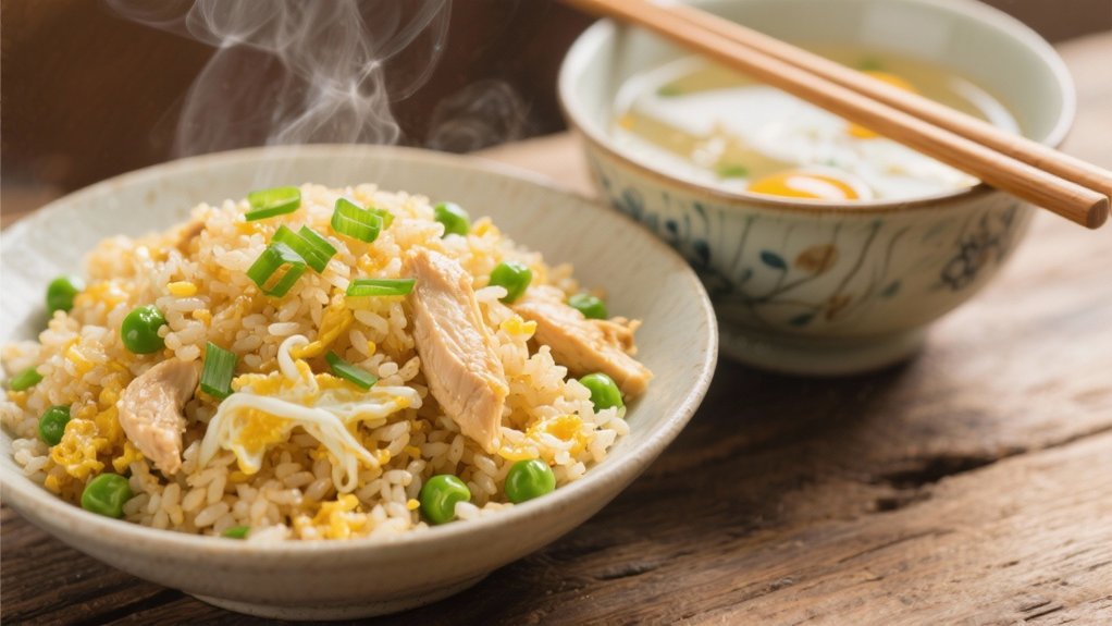 perfectly seasoned chicken fried rice