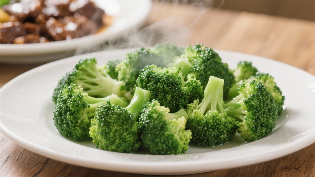 perfectly steamed vibrant broccoli