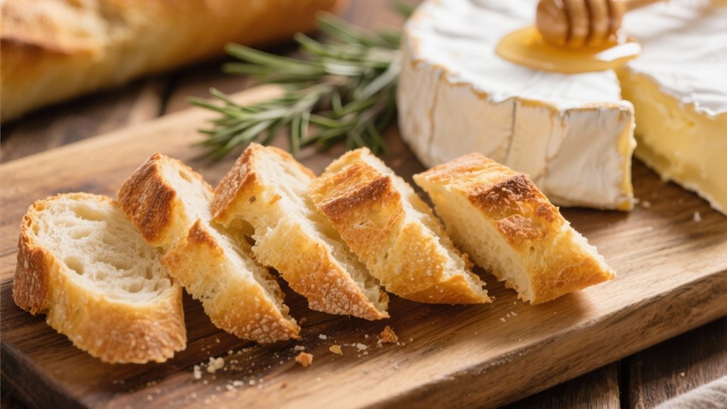 perfectly toasted baguette slices