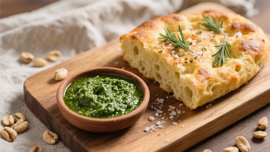 pesto complements versatile focaccia