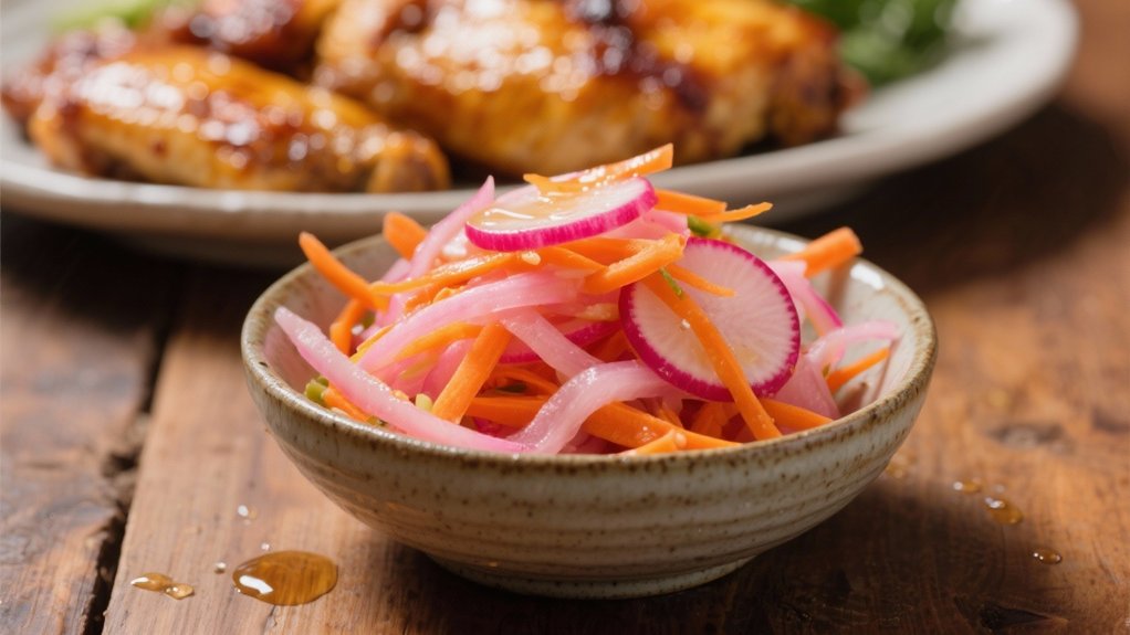 pickled radish and carrot slaw