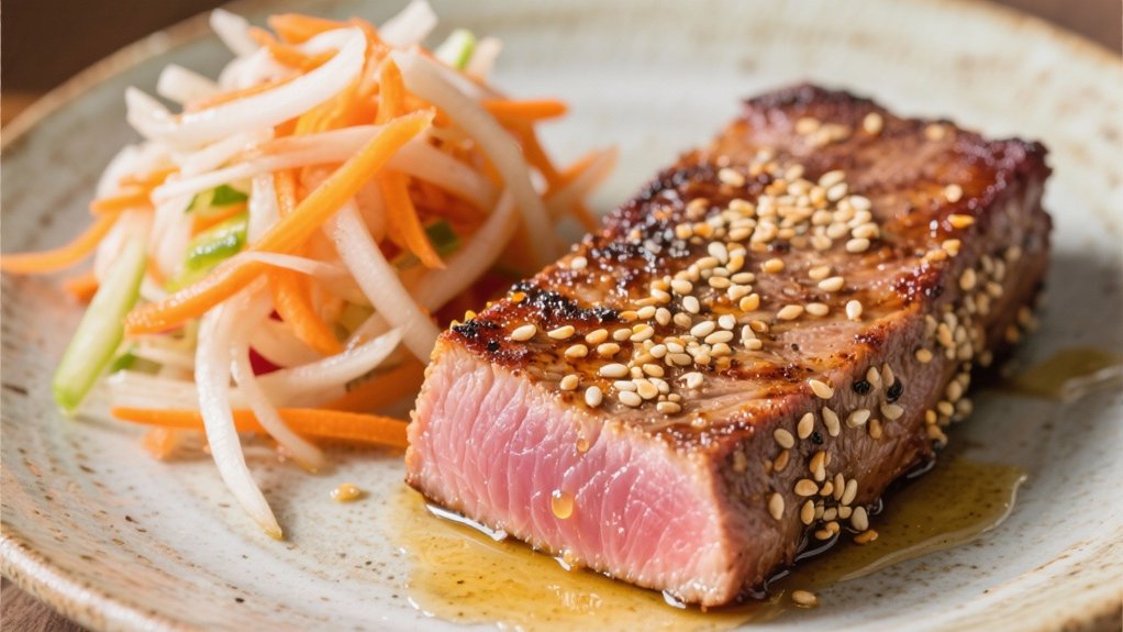 pickled slaw enhances tuna