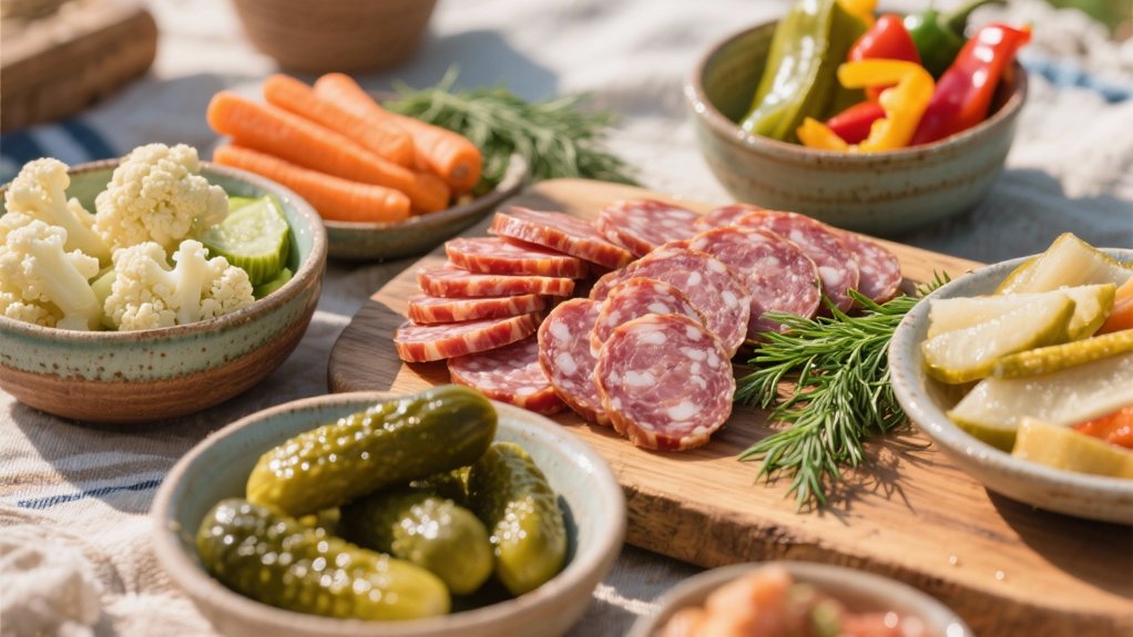 pickled vegetables enhance charcuterie
