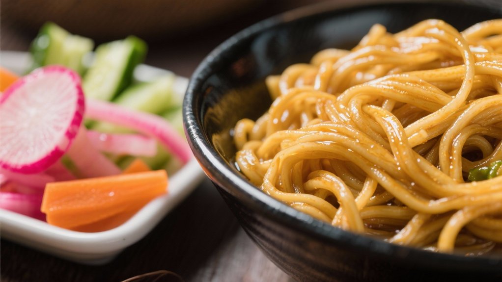 pickled vegetables enhance lo mein