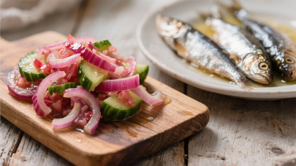 pickled veggies enhance sardines