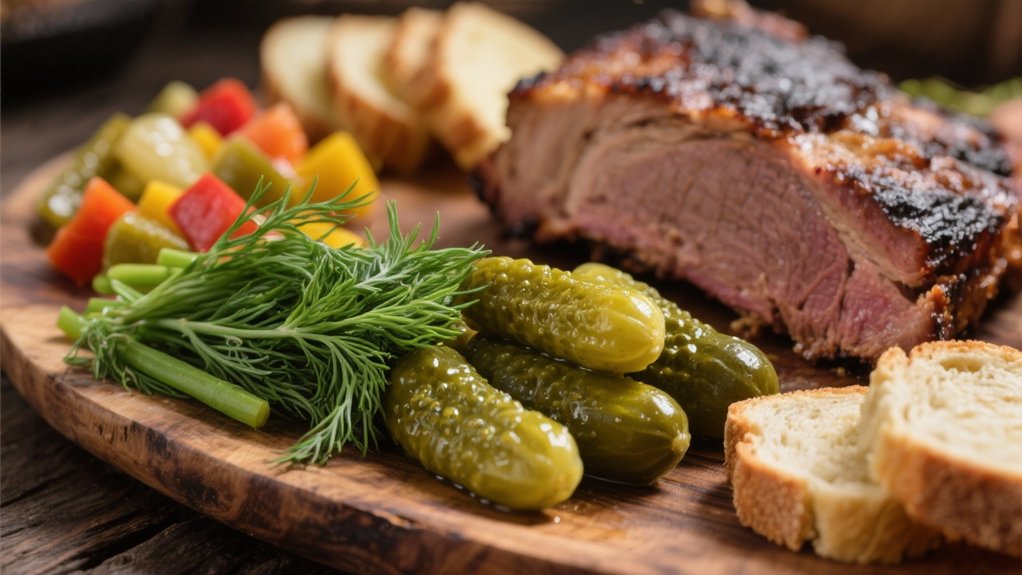 pickles enhance brisket flavors