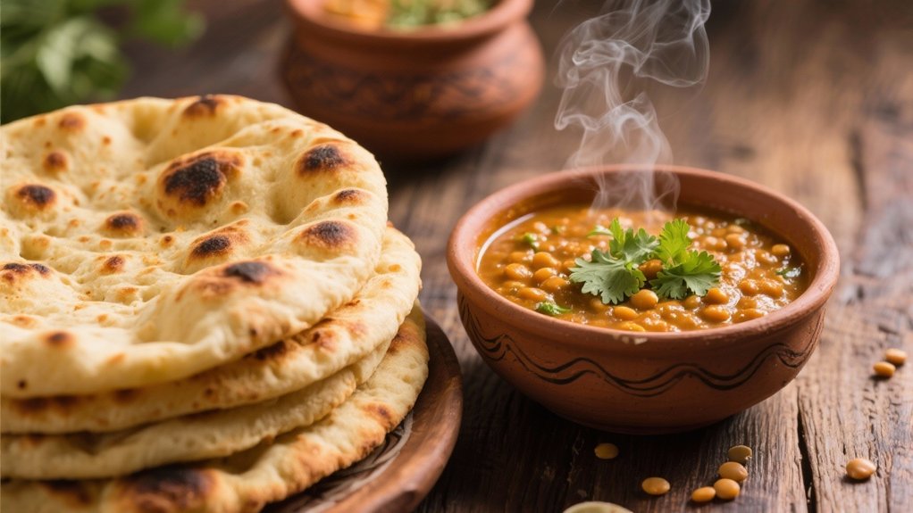 pillowy naan enhances dal
