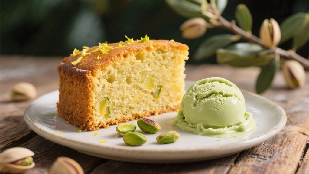pistachio gelato enhances cake