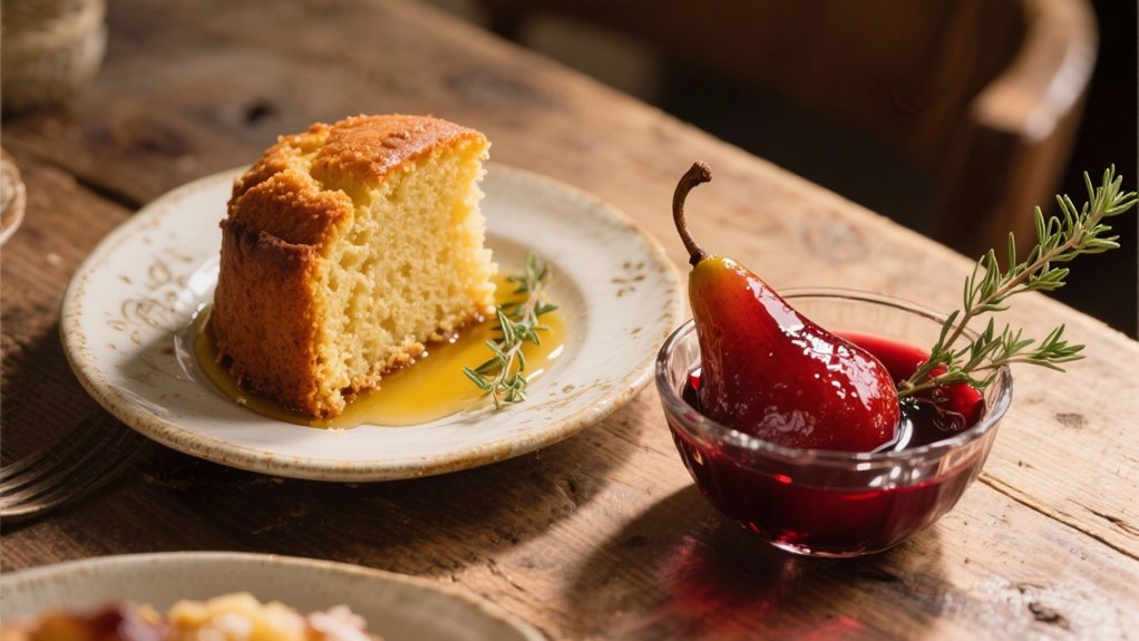 poached pears with wine