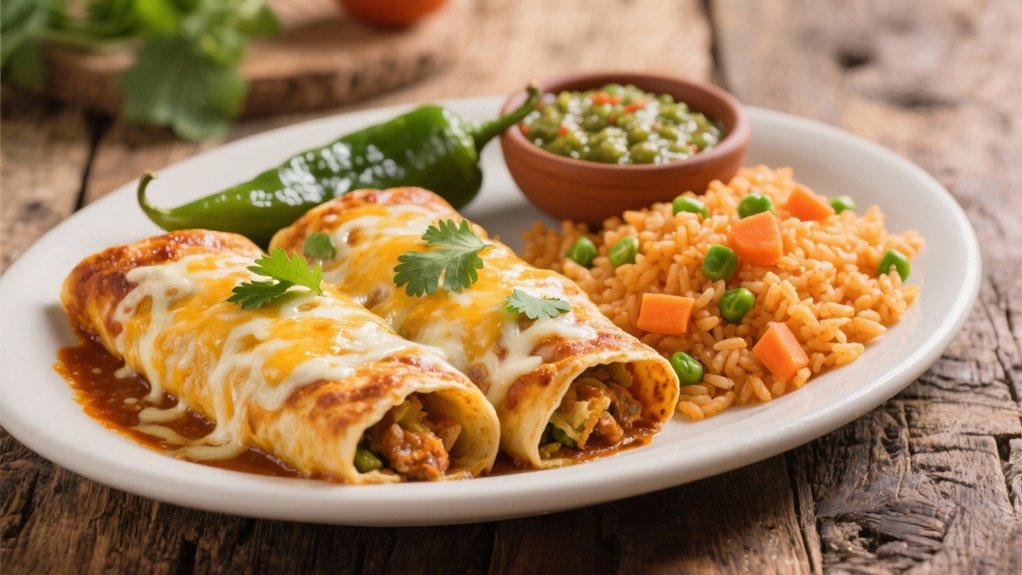 poblano enchiladas with cheese