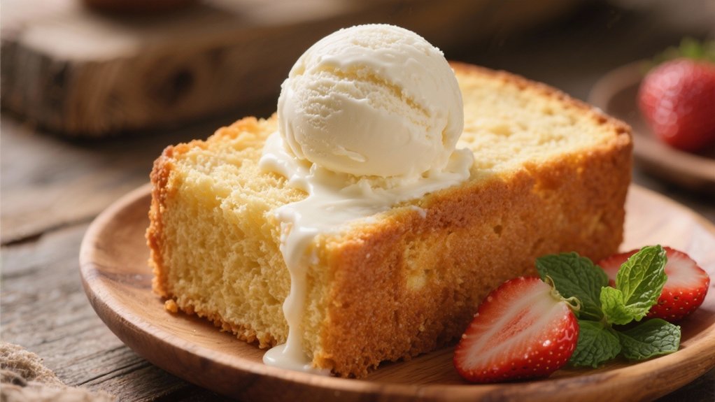 pound cake with ice cream