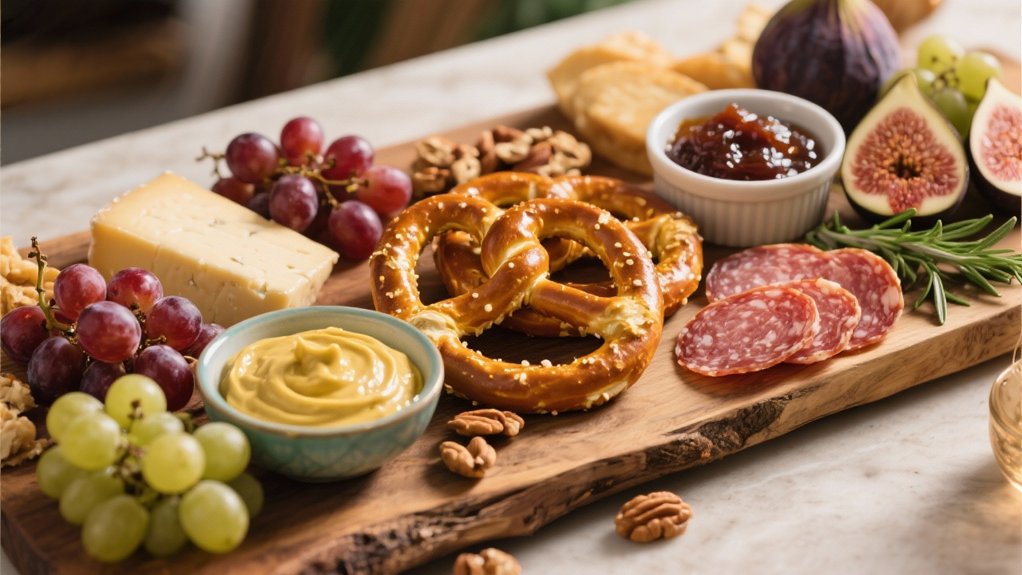 pretzels enhance charcuterie boards