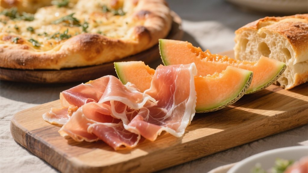 prosciutto cantaloupe focaccia delight