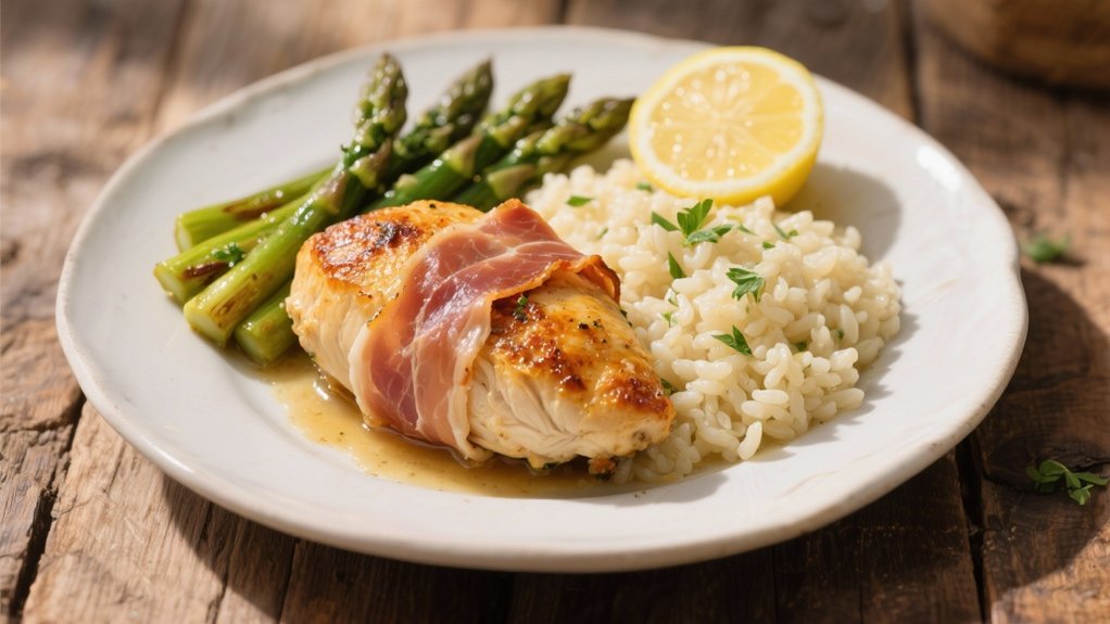 prosciutto wrapped chicken risotto pairing