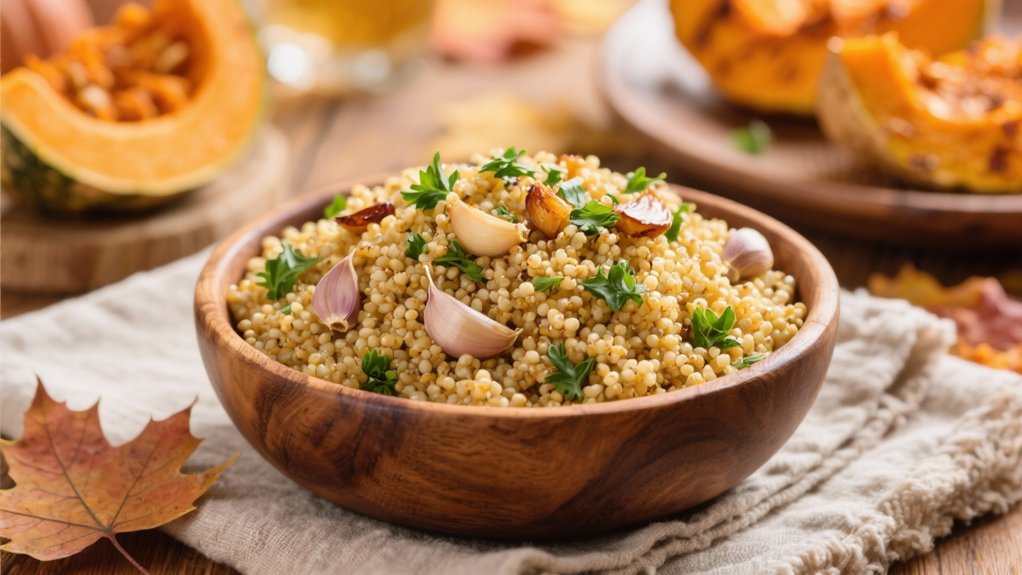 protein packed garlic herb quinoa