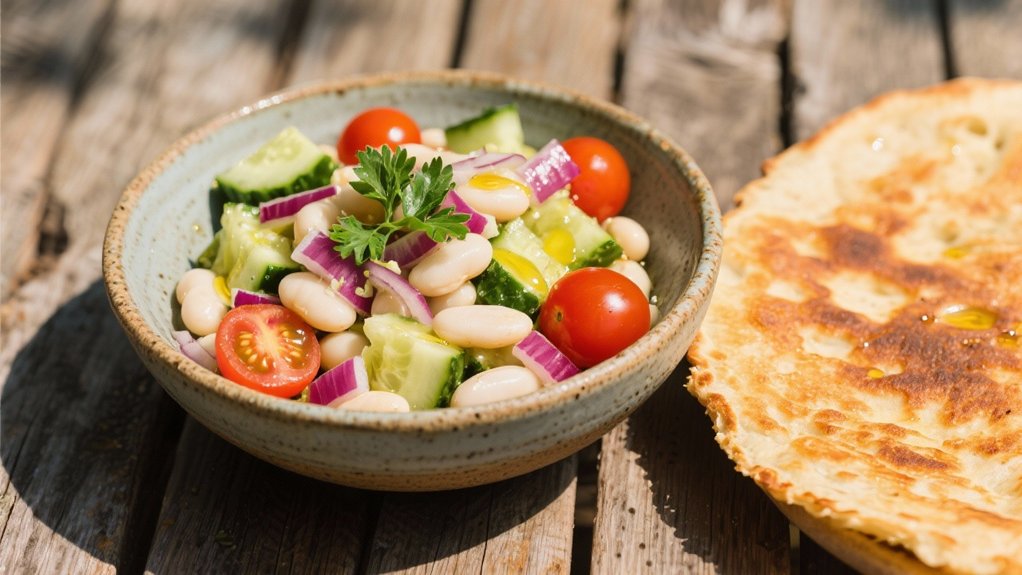 protein packed mediterranean bean salad