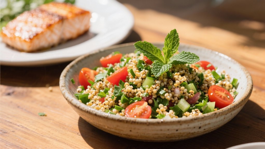 protein packed quinoa tabbouleh salad