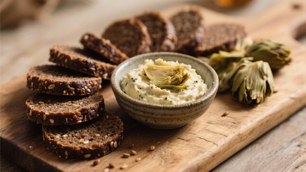 pumpernickel rounds enhance dipping