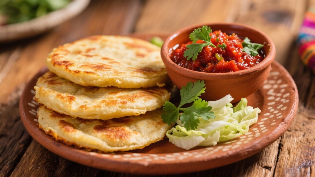 pupusas enhanced with salsa