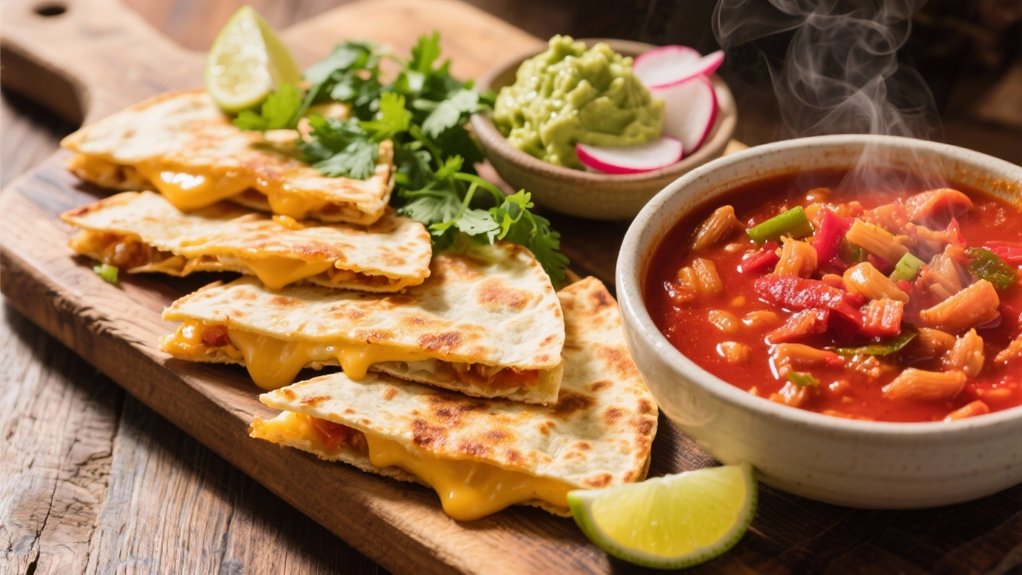 quesadillas complement posole meal