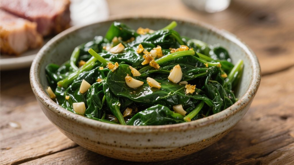 quick flavorful garlic spinach