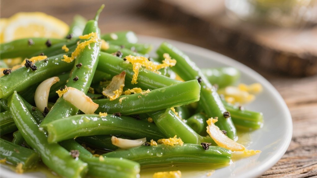 quick lemon garlic green beans