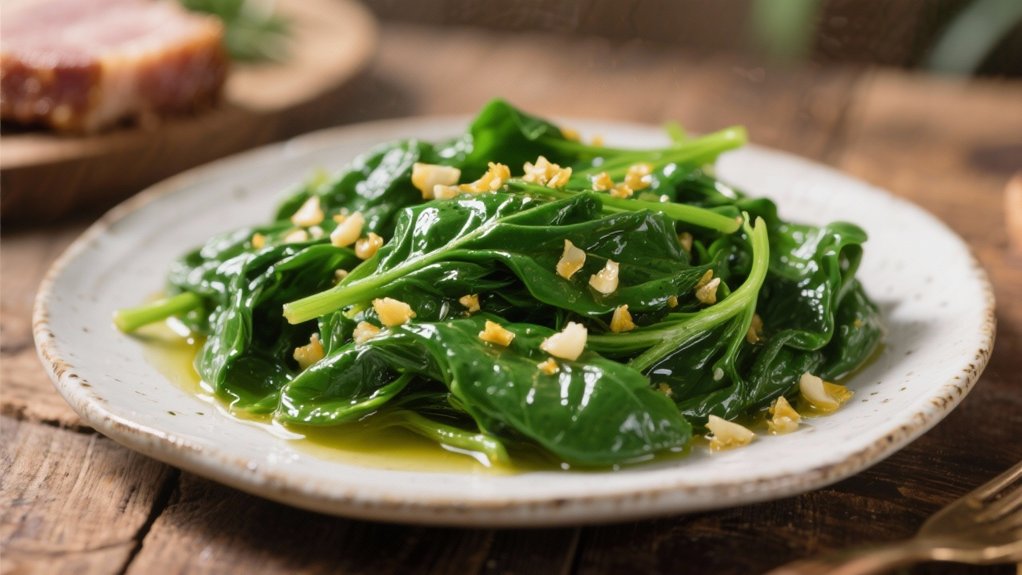quick nutritious garlic spinach