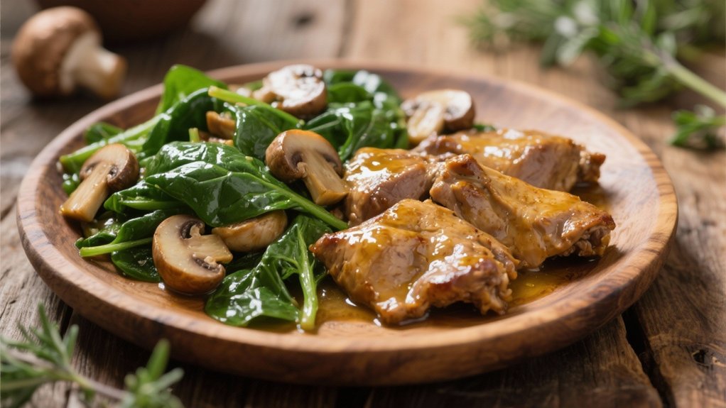 quick nutritious mushroom spinach saut