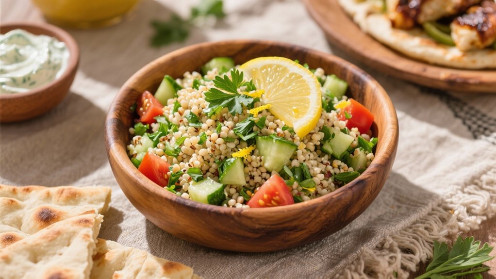 quinoa salad complements gyros