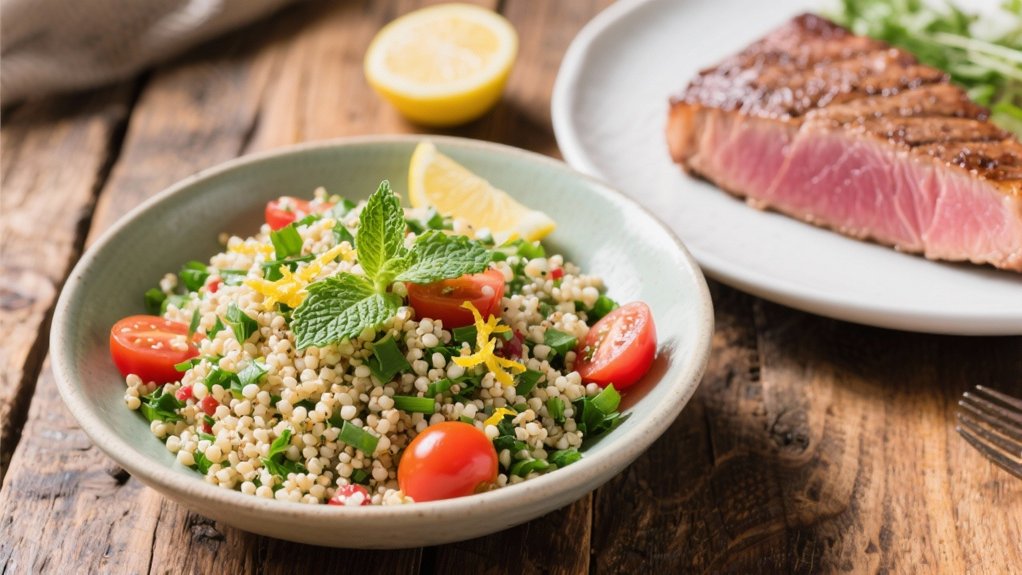 quinoa tabbouleh with fresh herbs