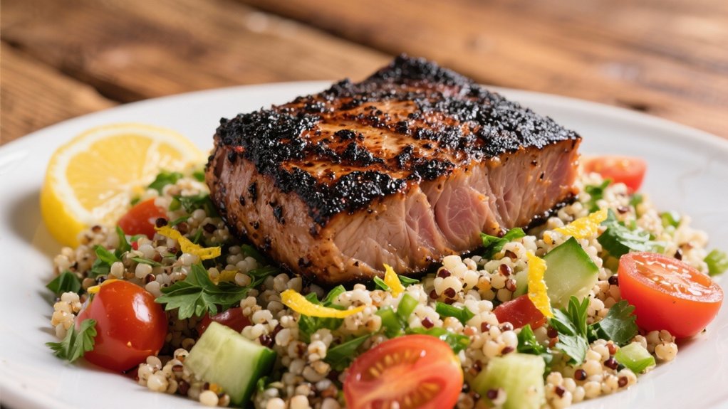 quinoa tabbouleh with tuna
