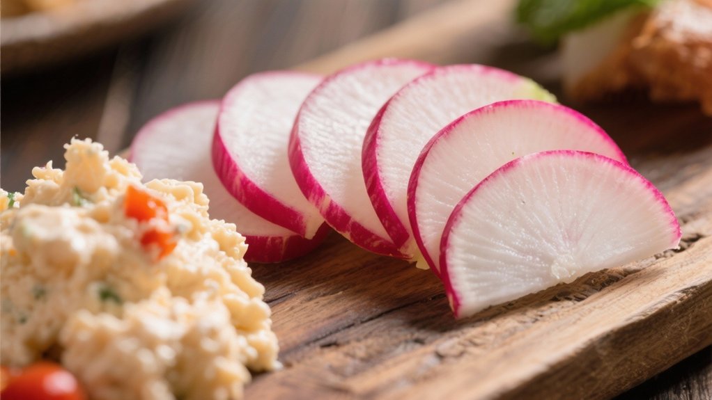 radish slices enhance pairings