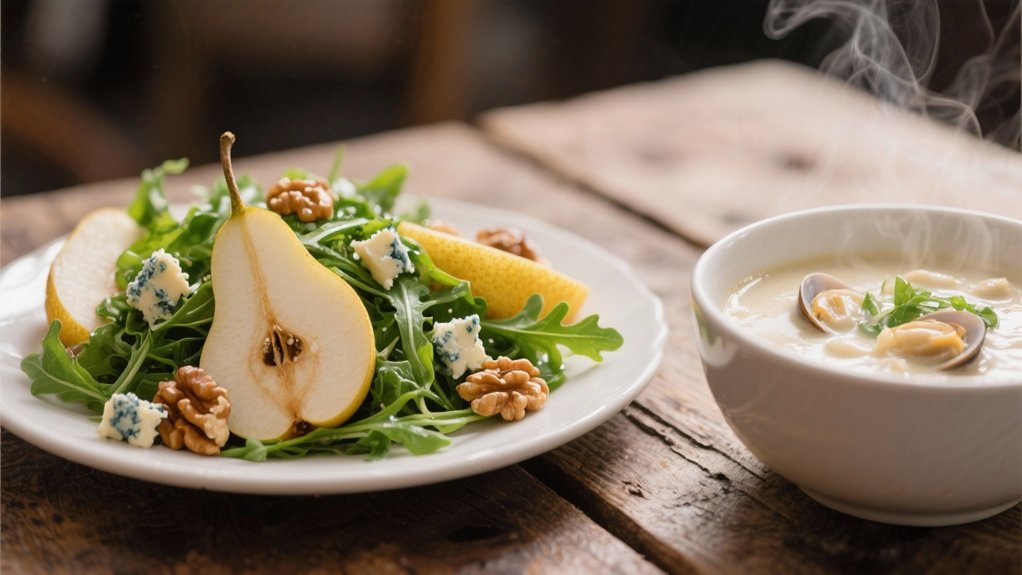 refreshing arugula and pear salad