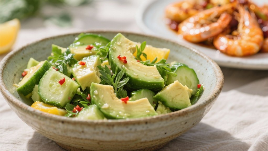 refreshing avocado cucumber salad