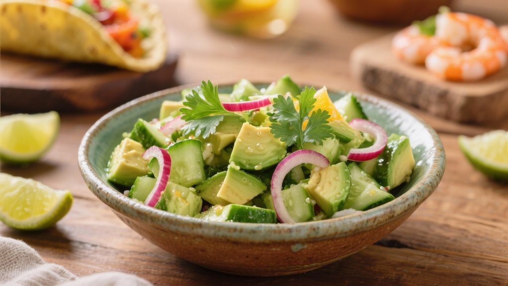 refreshing avocado cucumber salad
