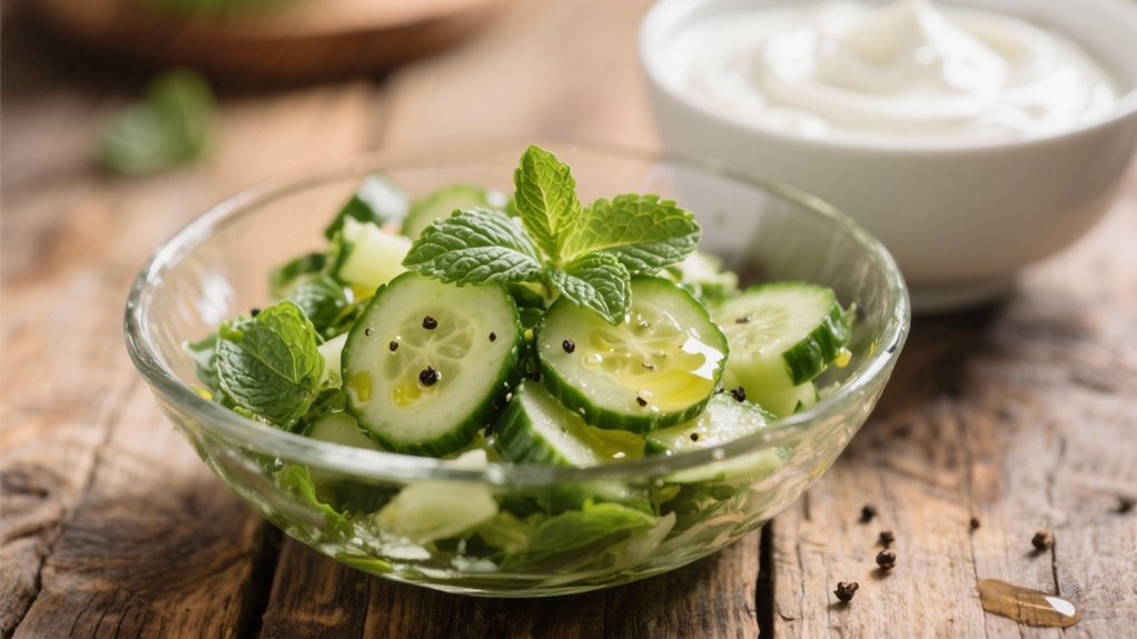 refreshing cucumber mint salad