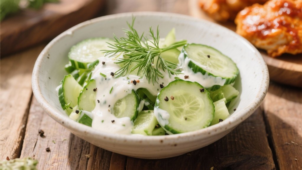 refreshing cucumber ranch salad