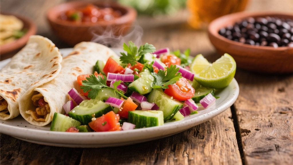 refreshing cucumber salad contrast
