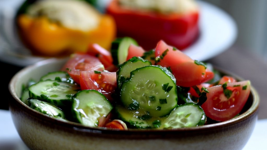 refreshing cucumber tomato medley
