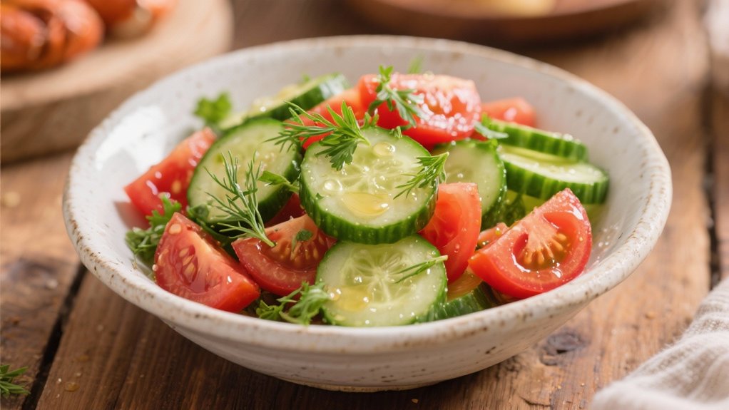 refreshing cucumber tomato salad