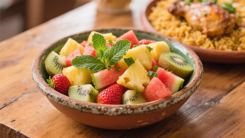 refreshing fruit salad contrast