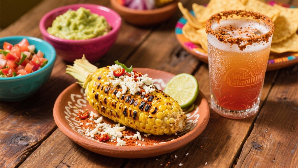 refreshing michelada complements elote